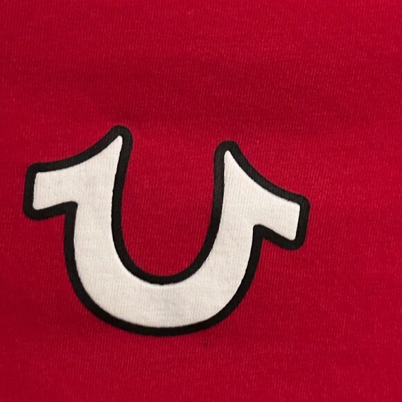 True Religion T- Shirt Mens L Big Buddha Tangle Crew Neck Red Dahlia - Picture 3 of 6